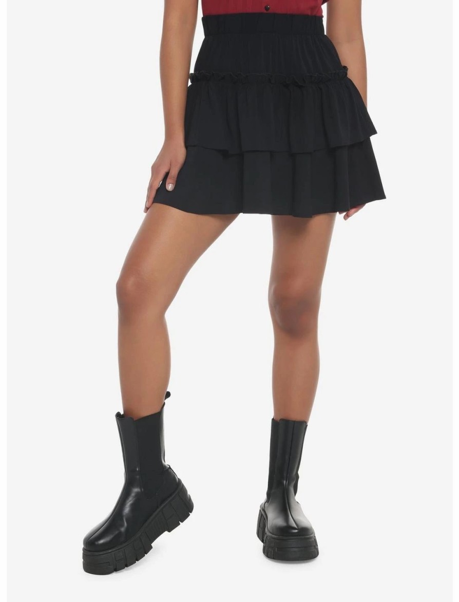 * Dresses | Null Black Ruffles Tiered Mini Skirt