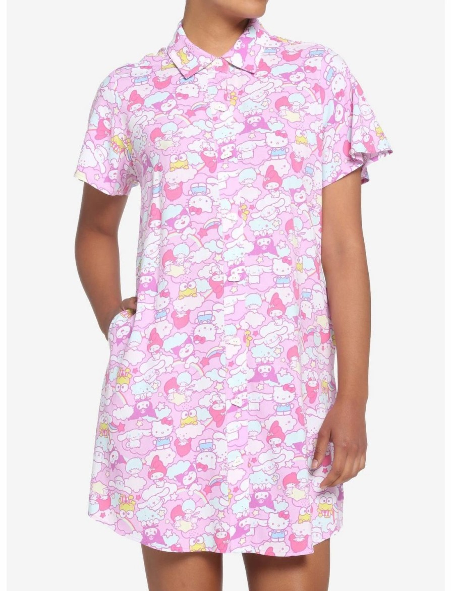 * Dresses | Hunivers Hello Kitty And Friends Pastel Collage Button-Up Dress