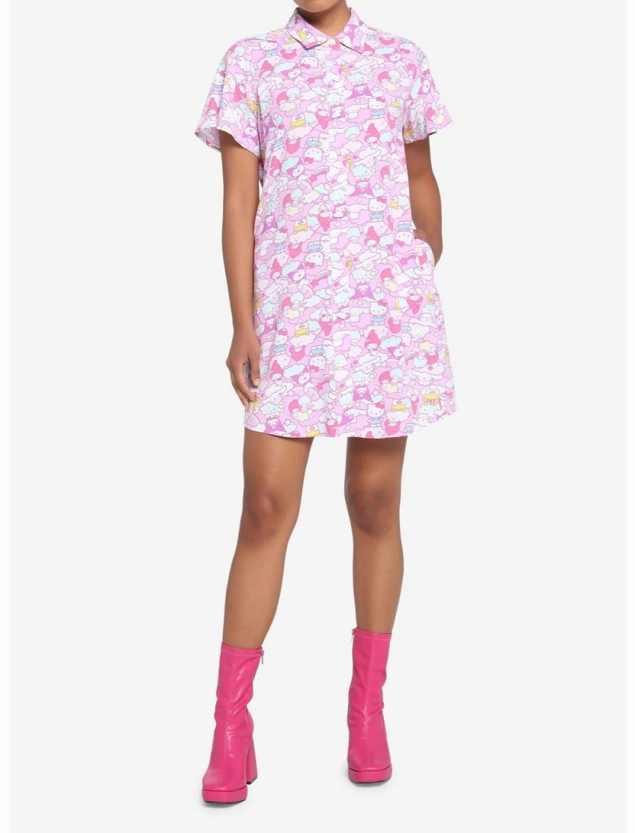 * Dresses | Hunivers Hello Kitty And Friends Pastel Collage Button-Up Dress