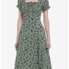 * Dresses | Null Green Butterfly Mushroom Empire Midi Dress