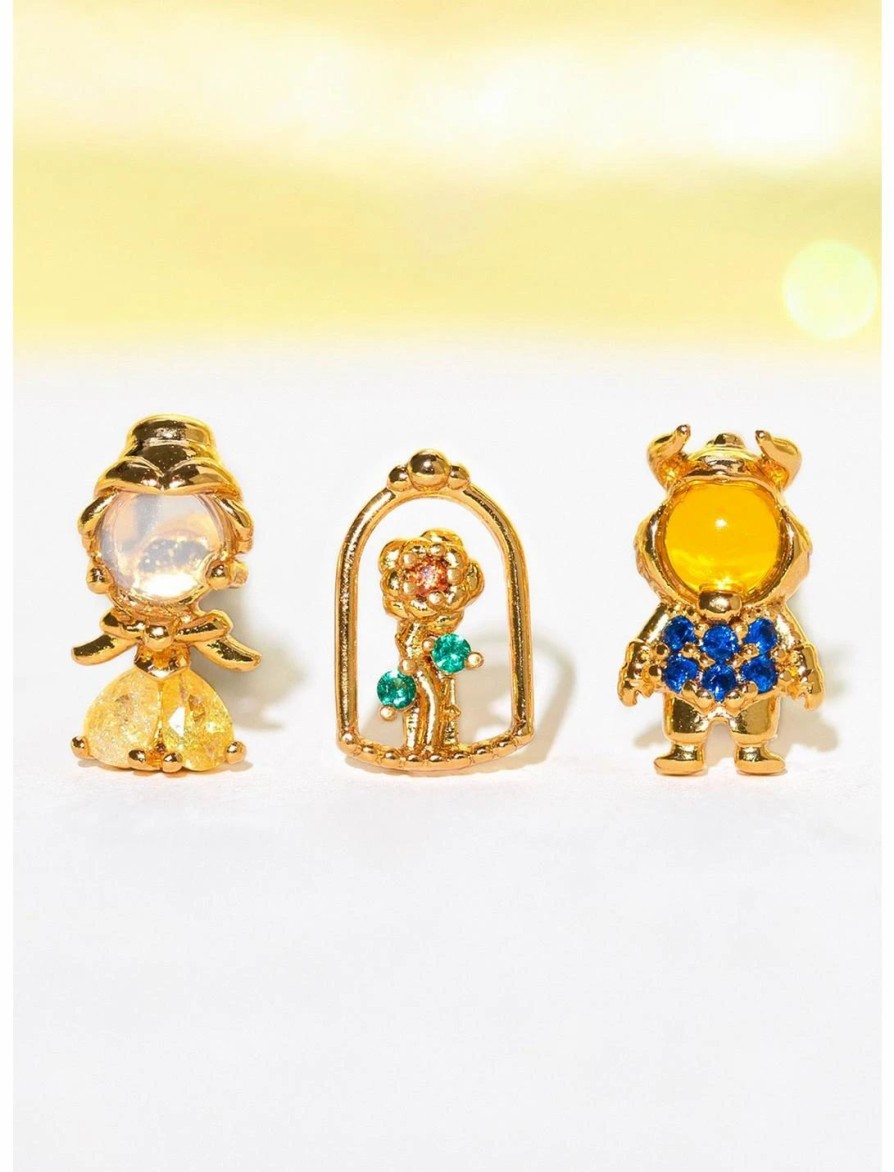 * Jewelry | Girlscrew Disney X Girls Crew Beauty And The Beast Belle & Beast Mismatch Earring Set