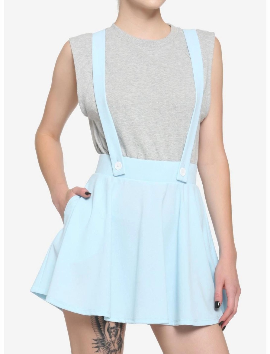 * Bottoms | Hunivers Light Blue Suspender Skirt