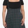 * Bottoms | Hunivers Green Plaid High-Waisted Suspender Skirt Plus Size