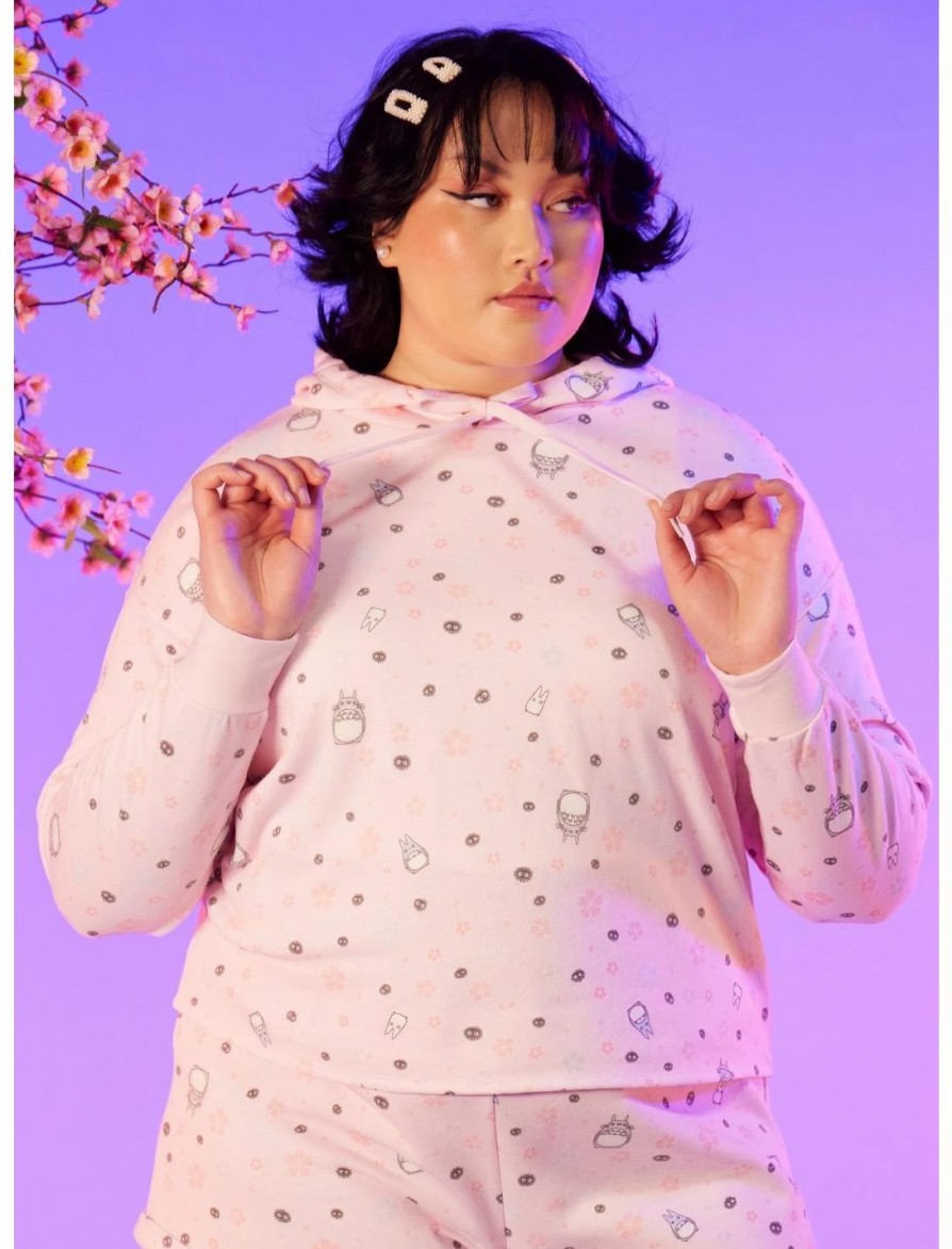 * Hoodies And Sweatshirts | Hunivers Her Universe Studio Ghibli My Neighbor Totoro Cherry Blossom Crop Hoodie Plus Size