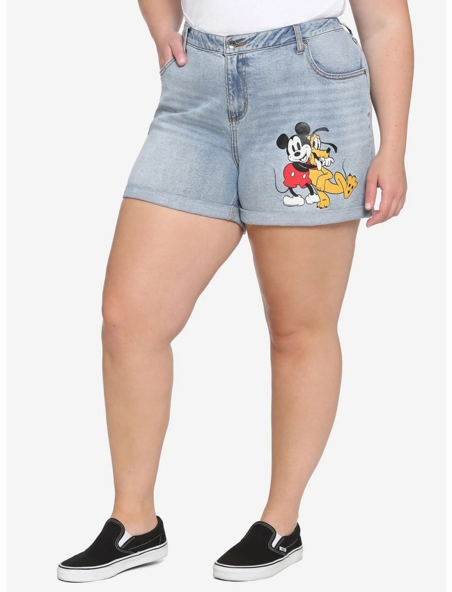 * Bottoms | Hunivers Disney Mickey Mouse & Pluto Mom Shorts Plus Size