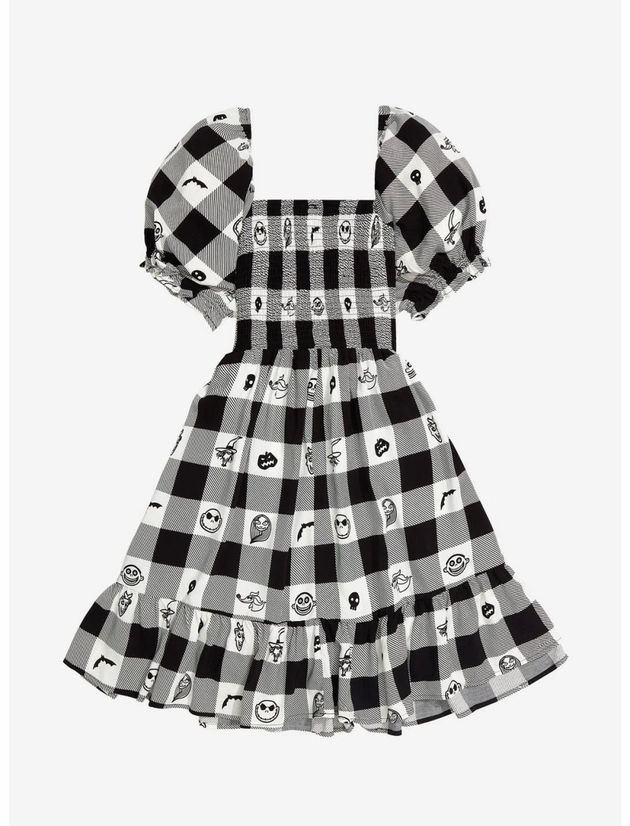 * Dresses | Hunivers Her Universe Disney The Nightmare Before Christmas Face Portraits Gingham Smocked Dress