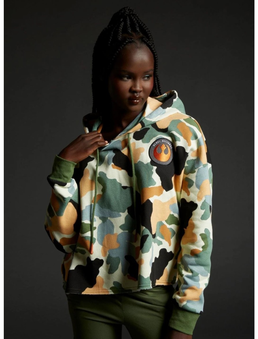 * Hoodies And Sweatshirts | Hunivers Her Universe Star Wars Camo Semi-Crop Hoodie Her Universe Exclusive