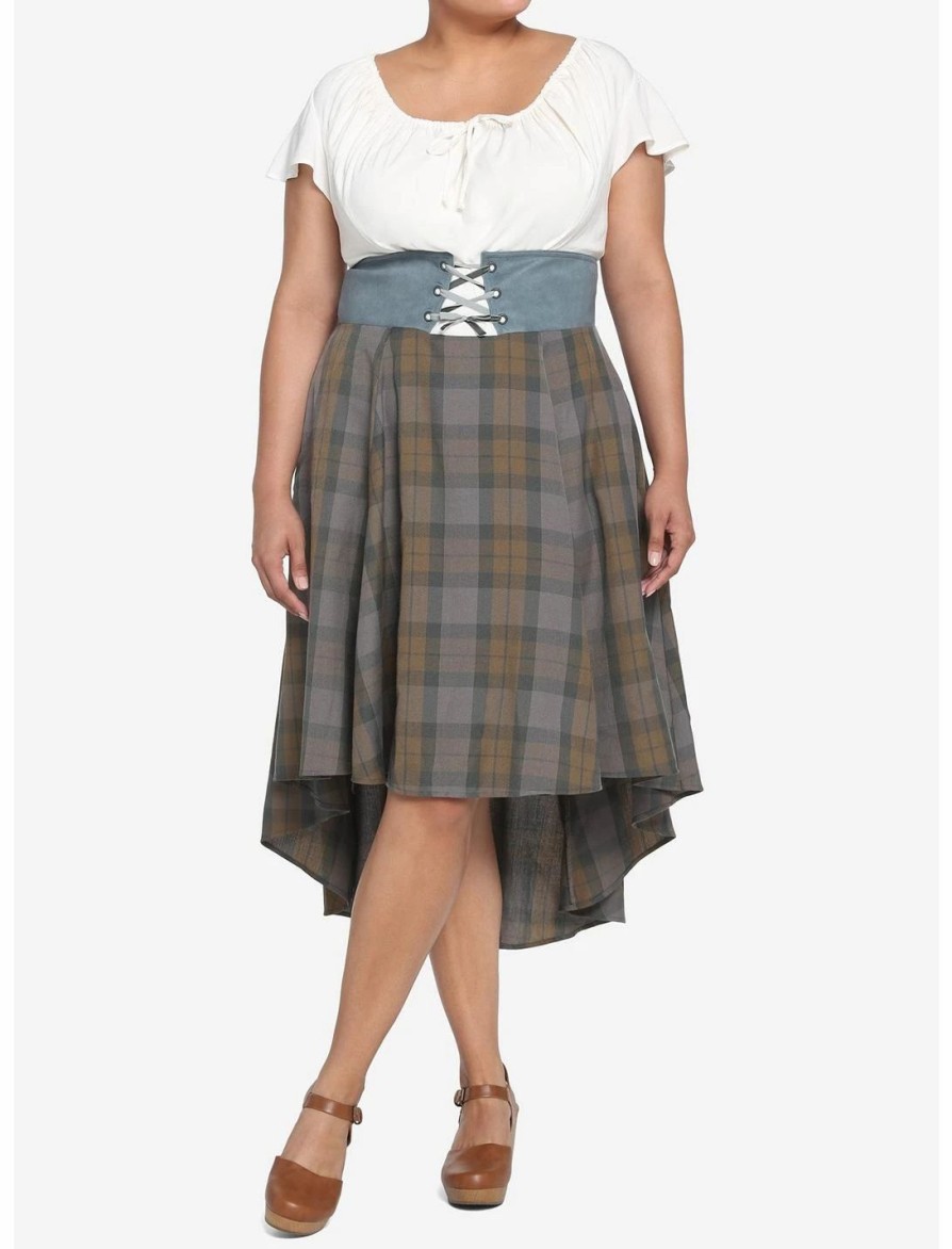 * Dresses | Hunivers Her Universe Outlander Tartan Lace-Up Hi-Low Dress Plus Size