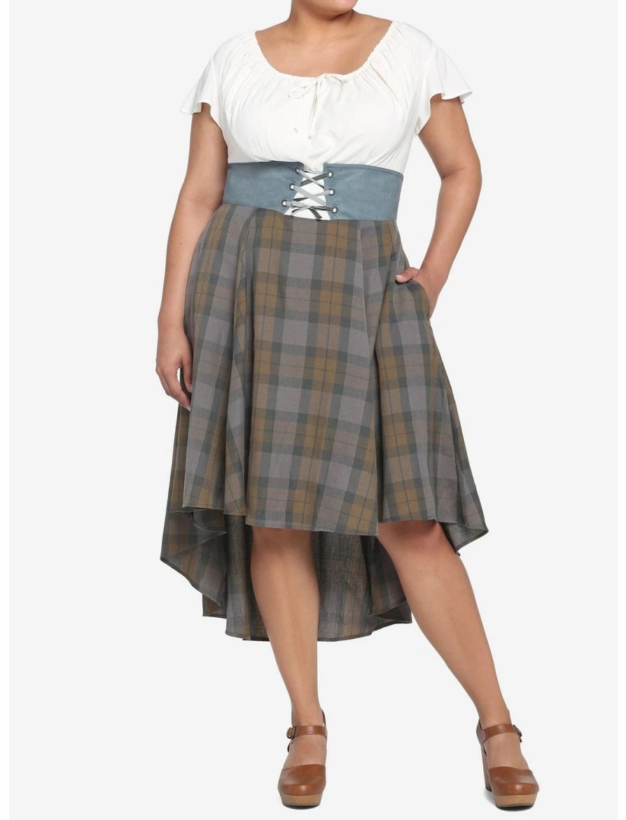 * Dresses | Hunivers Her Universe Outlander Tartan Lace-Up Hi-Low Dress Plus Size