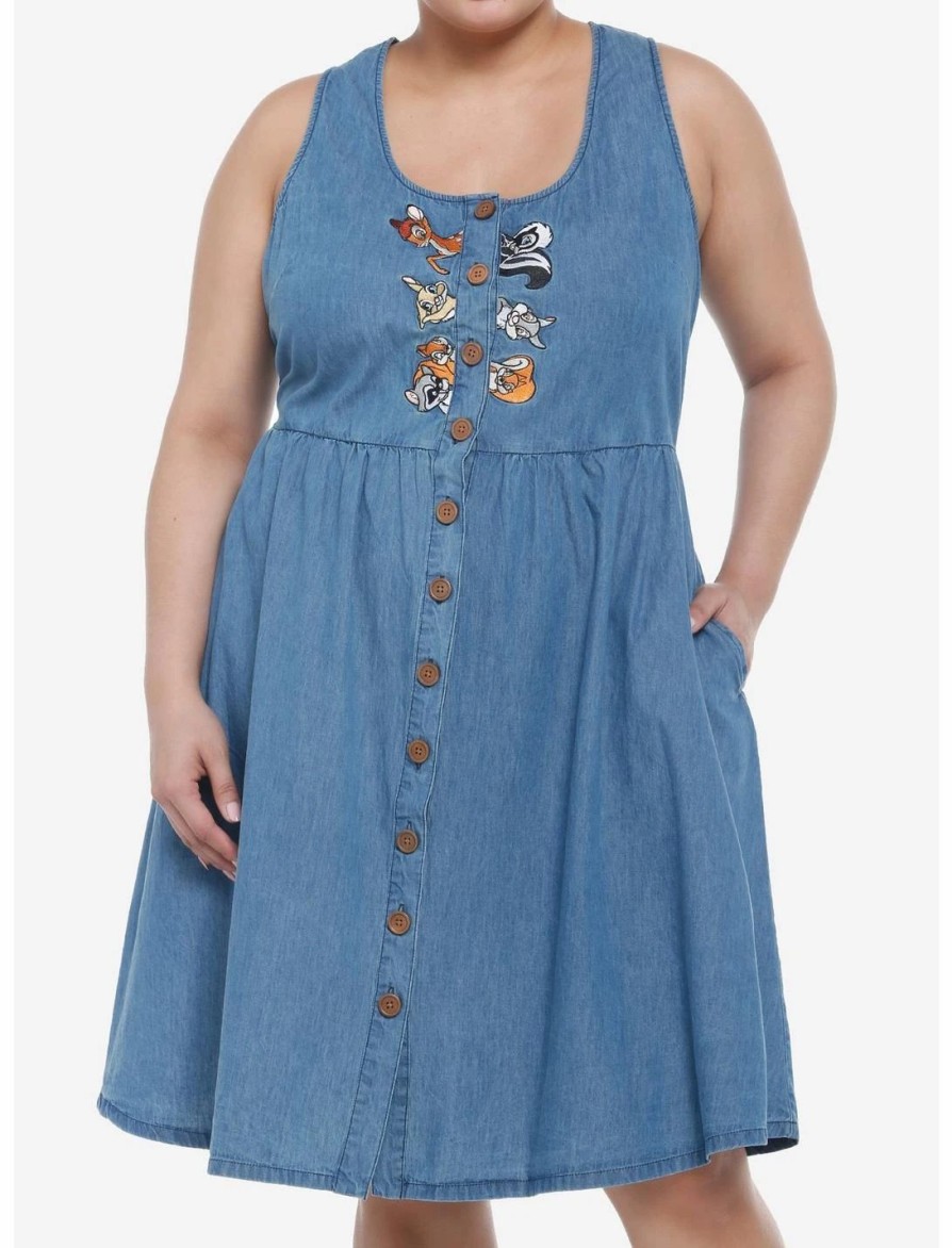 * Dresses | Hunivers Disney Bambi Forest Friends Denim Dress Plus Size