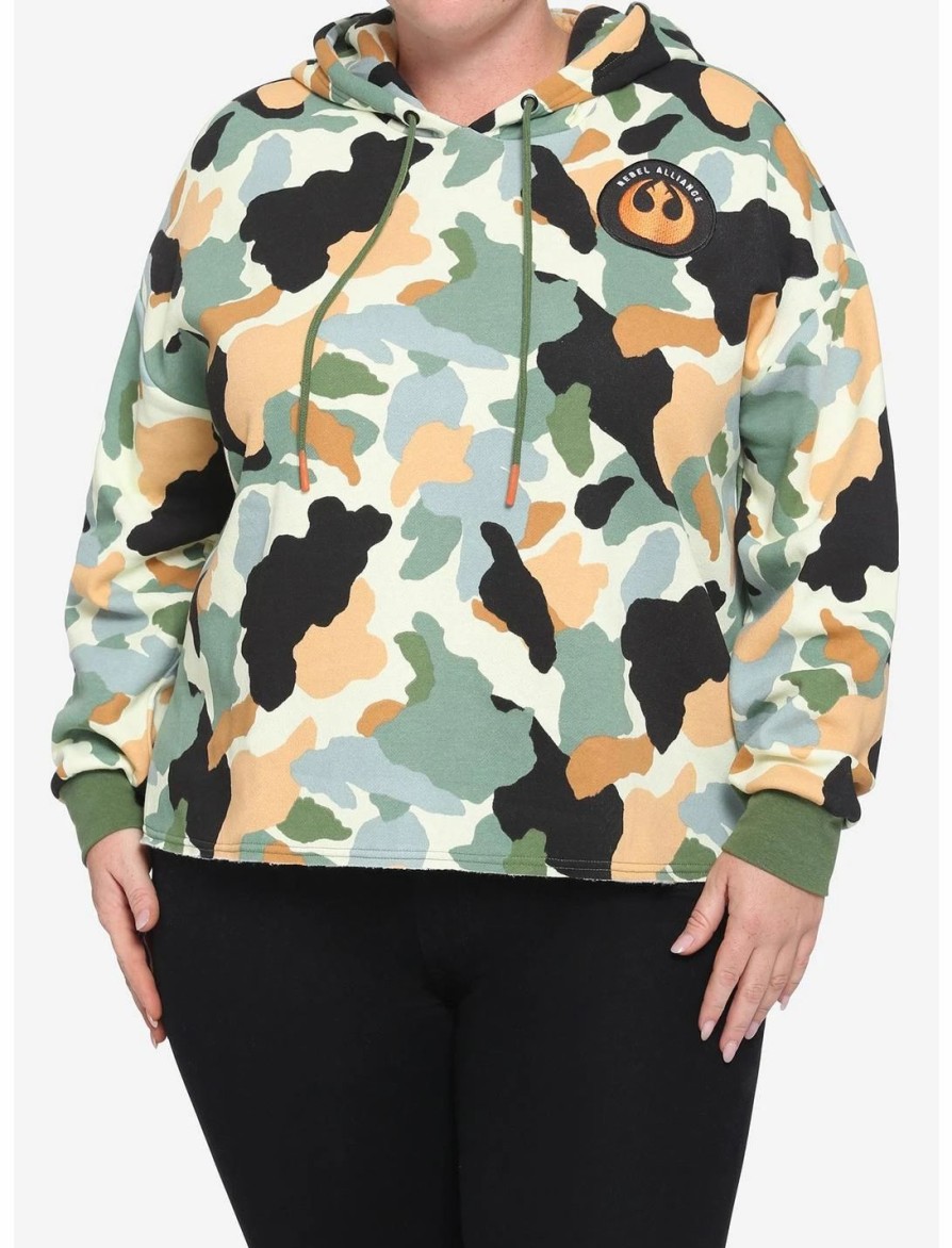 * Hoodies And Sweatshirts | Hunivers Her Universe Star Wars Camo Semi-Crop Hoodie Plus Size Her Universe Exclusive