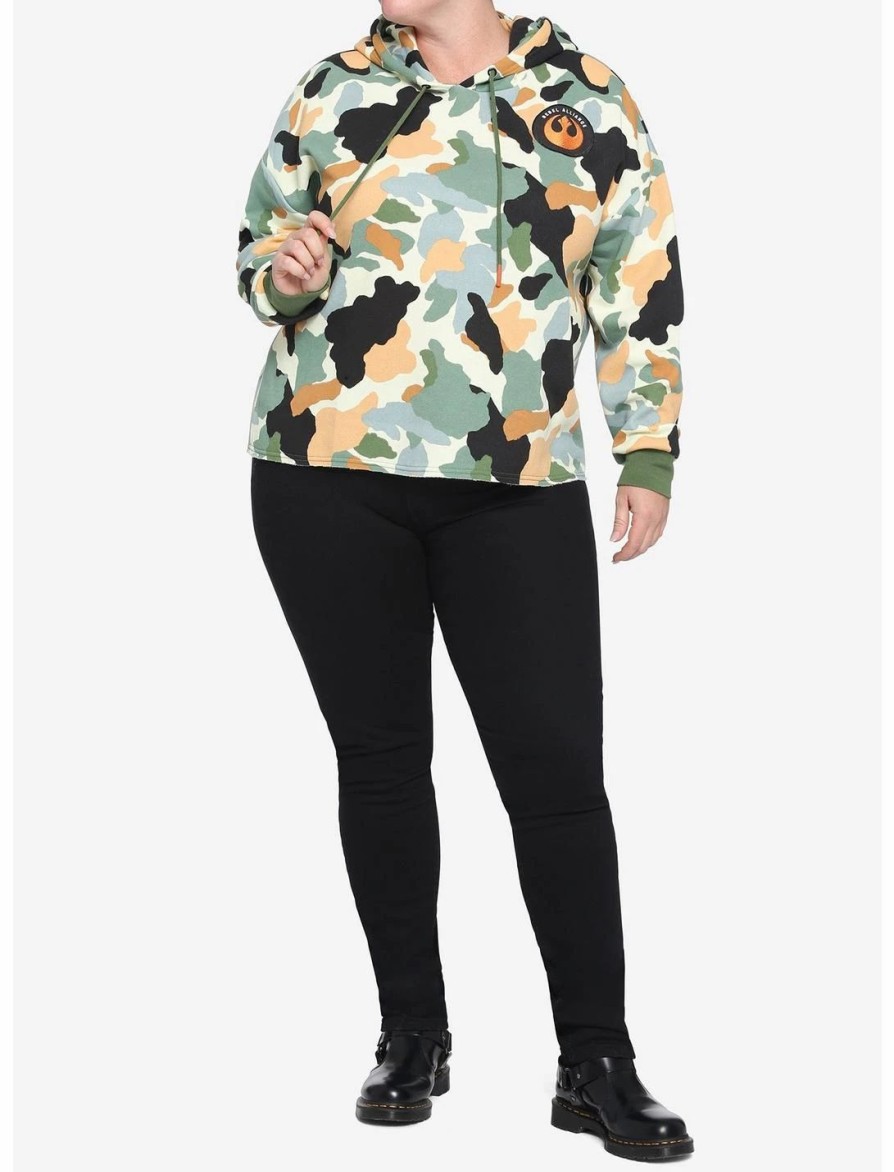 * Hoodies And Sweatshirts | Hunivers Her Universe Star Wars Camo Semi-Crop Hoodie Plus Size Her Universe Exclusive