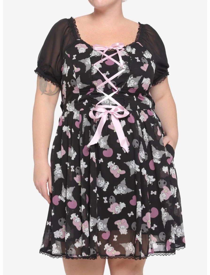 * Dresses | Hunivers My Melody & Kuromi Lace-Up Chiffon Dress Plus Size