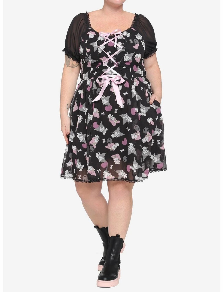 * Dresses | Hunivers My Melody & Kuromi Lace-Up Chiffon Dress Plus Size