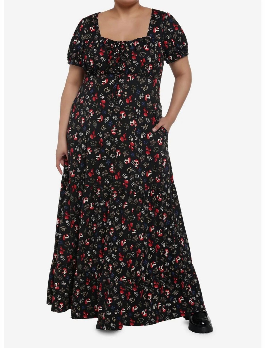 * Dresses | Null Mushrooms Allover Print Empire Waist Midi Dress Plus Size