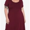 * Dresses | Hunivers Burgundy Skater Dress Plus Size