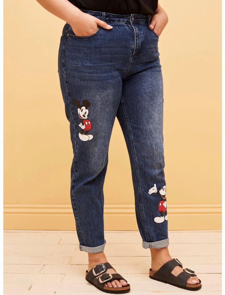 * Bottoms | Hunivers Her Universe Disney Mickey Mouse Dark Wash Mom Jeans Plus Size