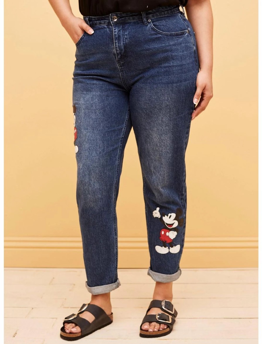 * Bottoms | Hunivers Her Universe Disney Mickey Mouse Dark Wash Mom Jeans Plus Size