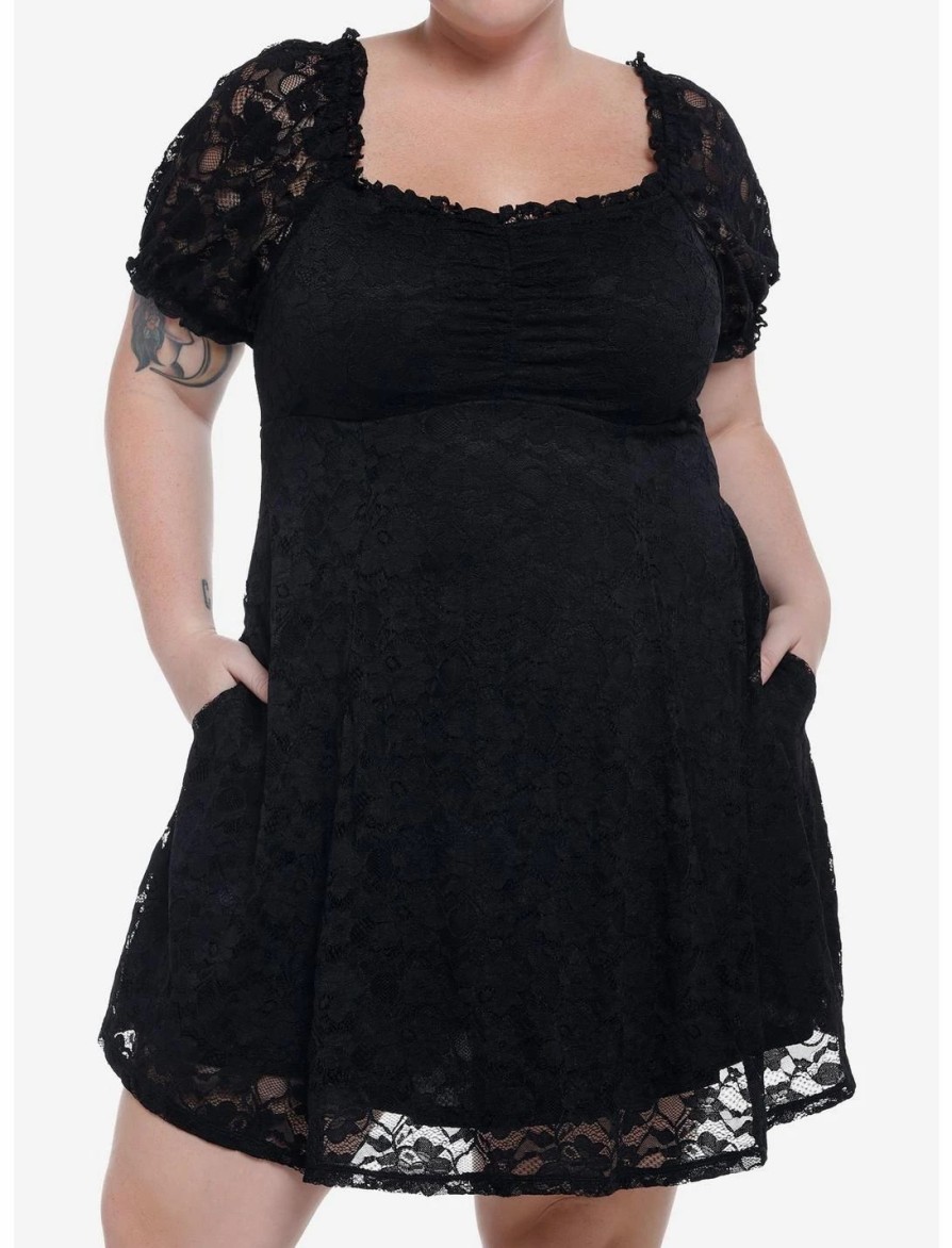 * Dresses | Null Black Lace Babydoll Dress Plus Size