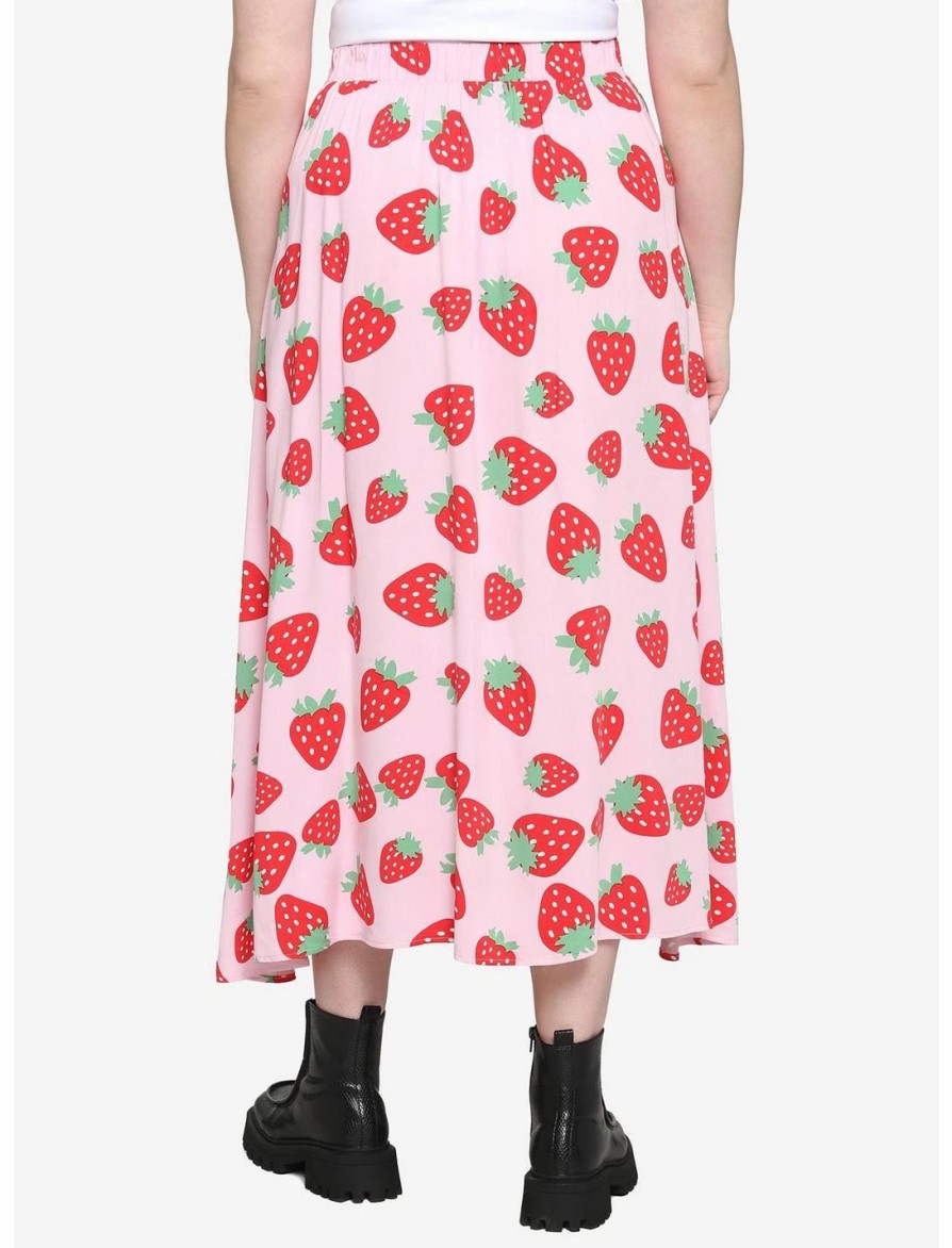 * Bottoms | Hunivers Pink Strawberry Maxi Skirt Plus Size