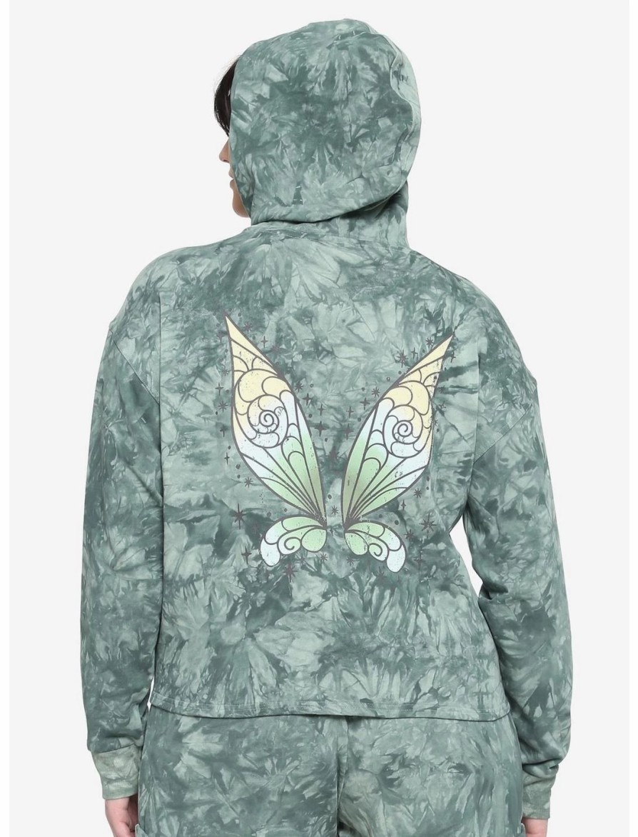 * Hoodies And Sweatshirts | Hunivers Her Universe Disney Tinker Bell Wings Tie-Dye Crop Hoodie Plus Size