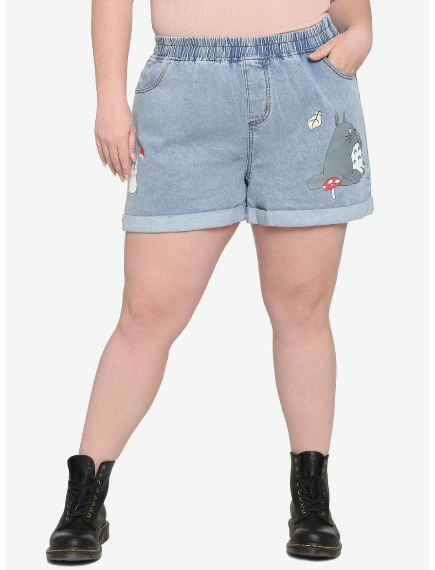 * Bottoms | Hunivers Studio Ghibli My Neighbor Totoro Elastic High-Waisted Denim Shorts Plus Size