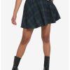 * Bottoms | Hunivers Green & Blue Plaid Skirt With Grommet Belt