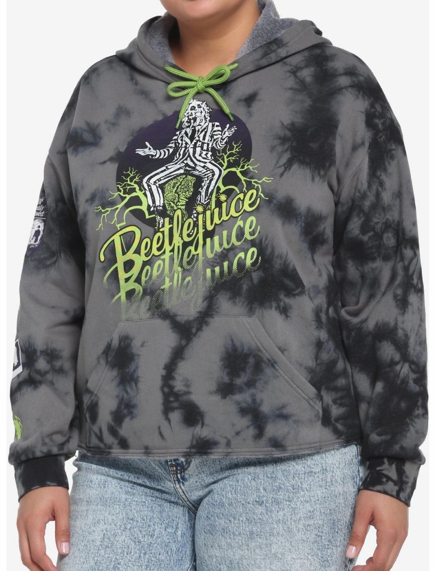 * Hoodies And Sweatshirts | Hunivers Beetlejuice Icons Wash Crop Hoodie Plus Size