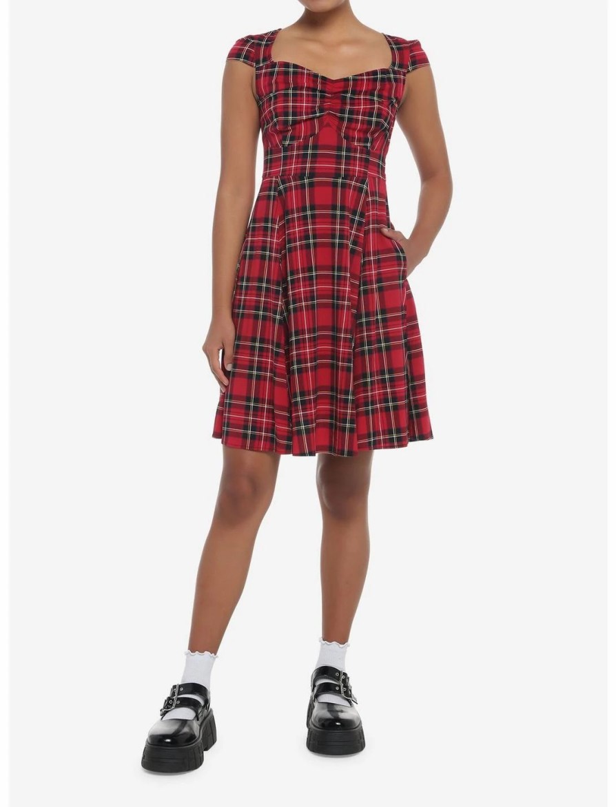 * Dresses | Hunivers Red Plaid Retro Sweetheart Dress