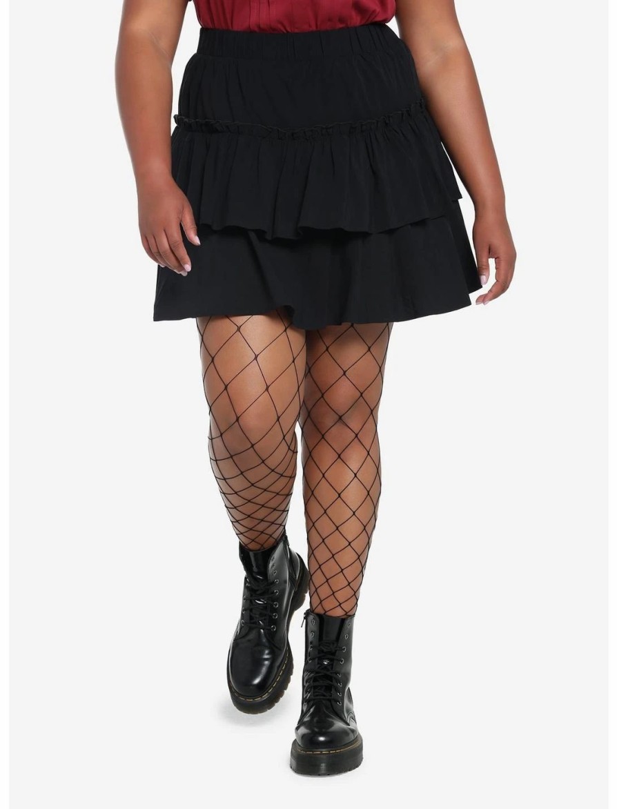 * Dresses | Null Black Ruffles Tiered Mini Skirt Plus Size