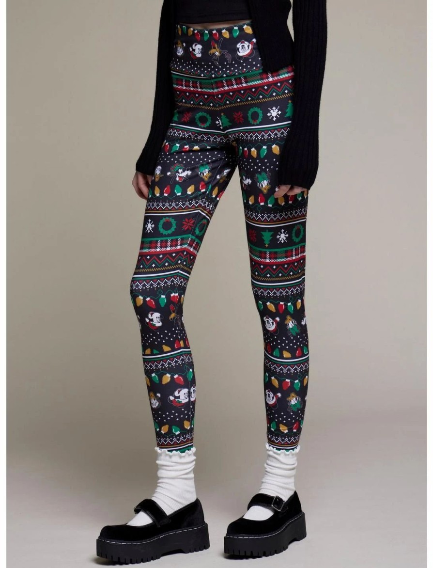 * Bottoms | Hunivers Her Universe Disney Holiday Mickey Mouse & Friends Fair Isle Leggings