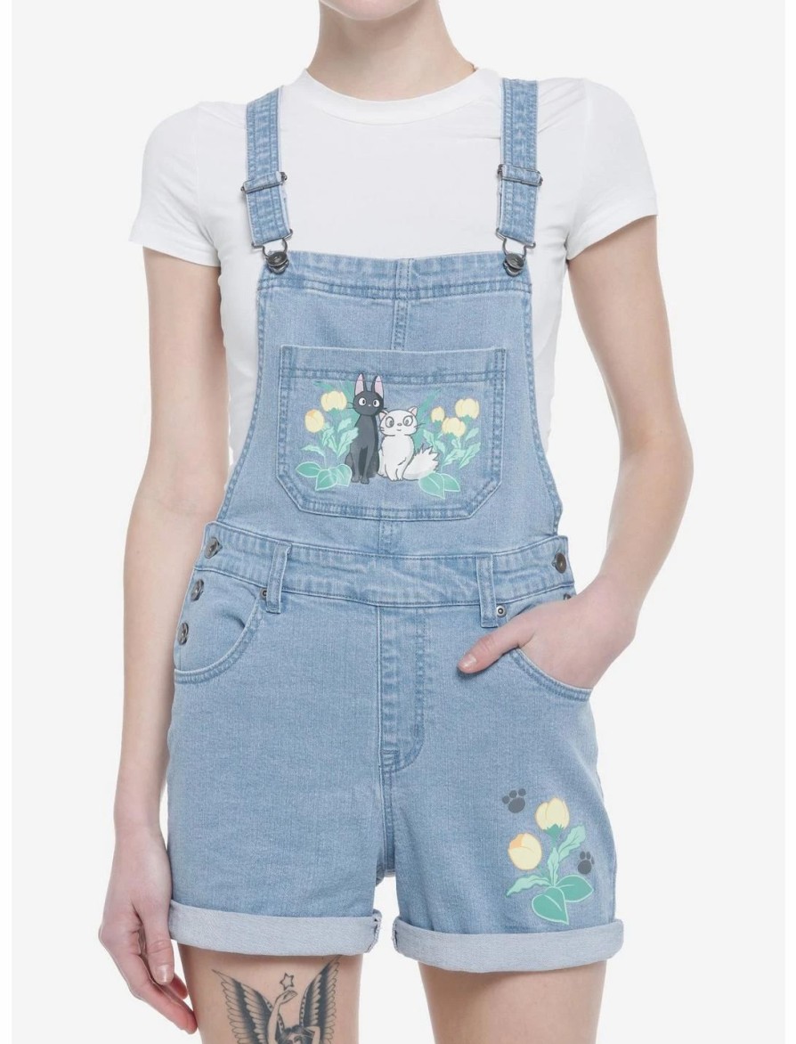 * Bottoms | Hunivers Her Universe Studio Ghibli Kiki'S Delivery Service Jiji & Lily Flower Shortalls