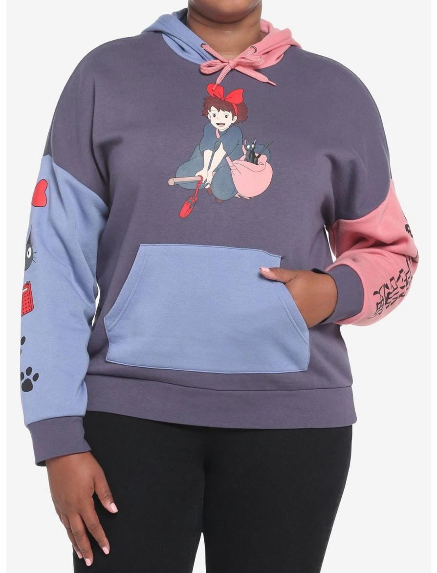 * Hoodies And Sweatshirts | Hunivers Her Universe Studio Ghibli Kiki'S Delivery Service Color-Block Hoodie Plus Size