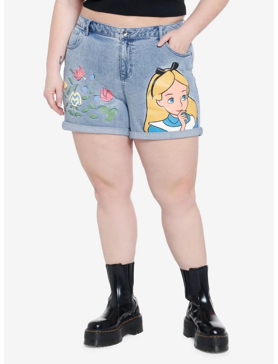 * Bottoms | Hunivers Disney Alice In Wonderland Flowers Mom Shorts Plus Size