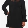 * Dresses | Hunivers Black Lace Collared Dress Plus Size