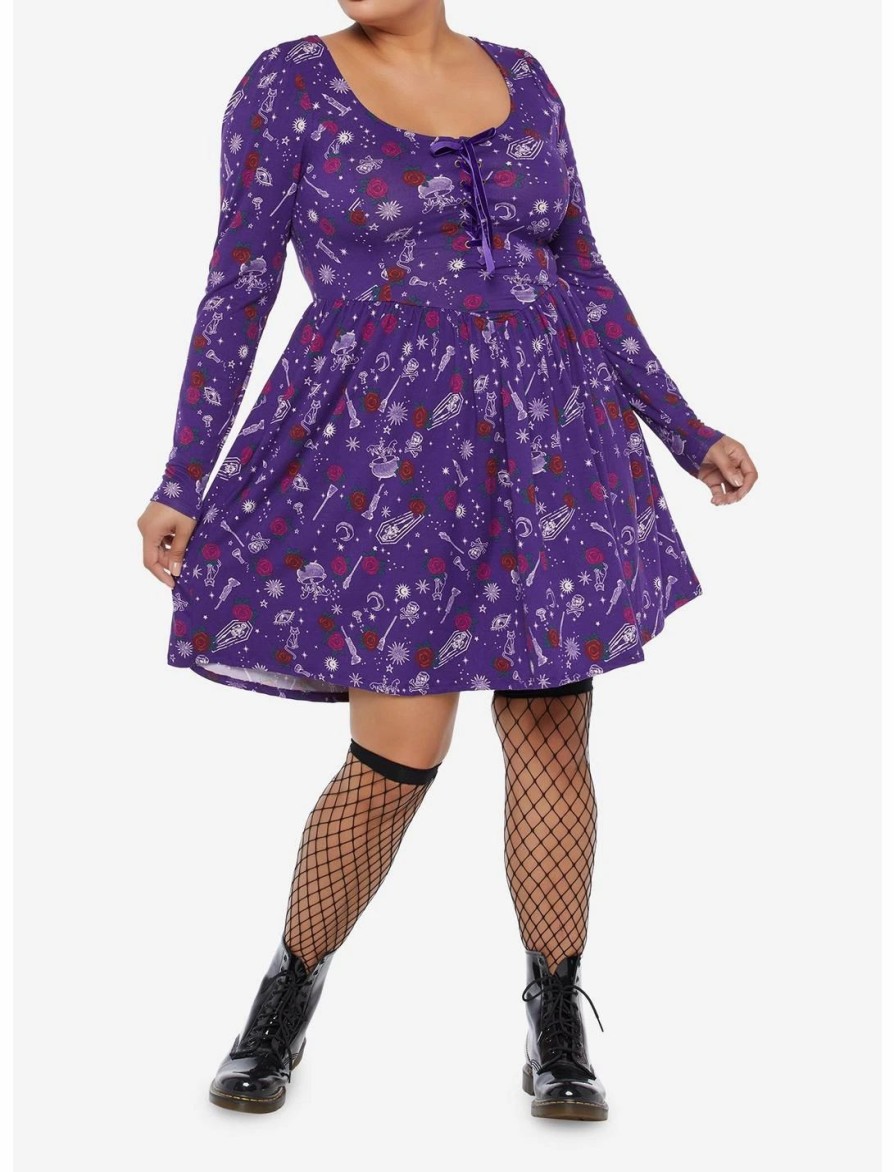 * Dresses | Hunivers Her Universe Disney Hocus Pocus Icon Lace-Up Dress Plus Size