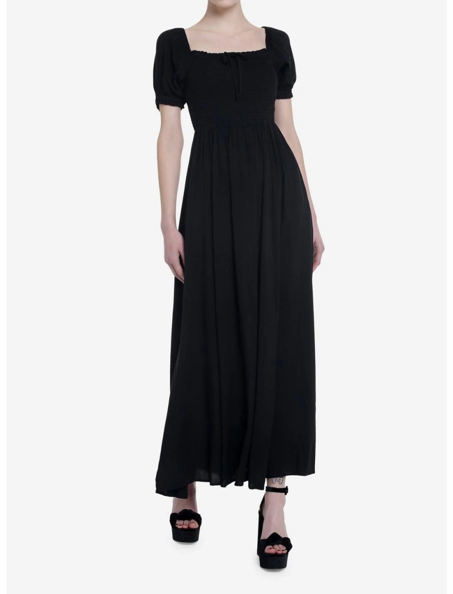 * Dresses | Null Thorn & Fable Black Smock Puff Sleeve Maxi Dress