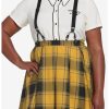 * Bottoms | Hunivers Harry Potter Hufflepuff Pleated Suspender Skirt Plus Size