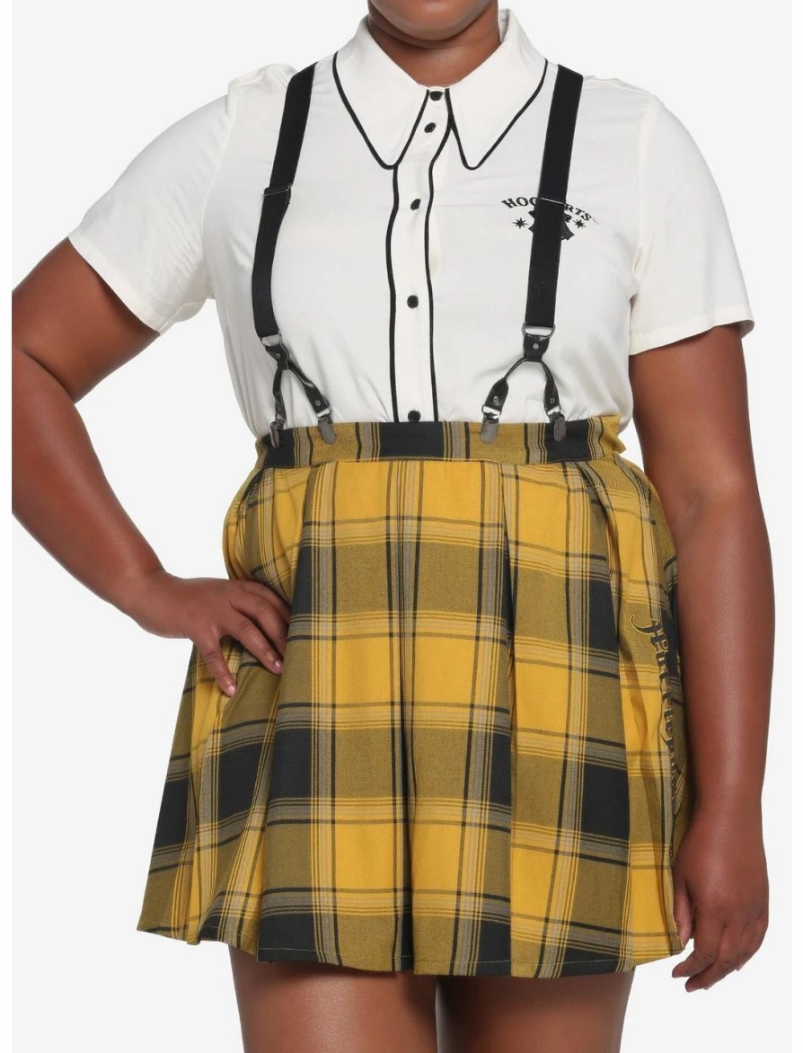 * Bottoms | Hunivers Harry Potter Hufflepuff Pleated Suspender Skirt Plus Size