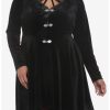 * Outerwear | Hunivers Black Velvet Hi-Low Jacket Plus Size