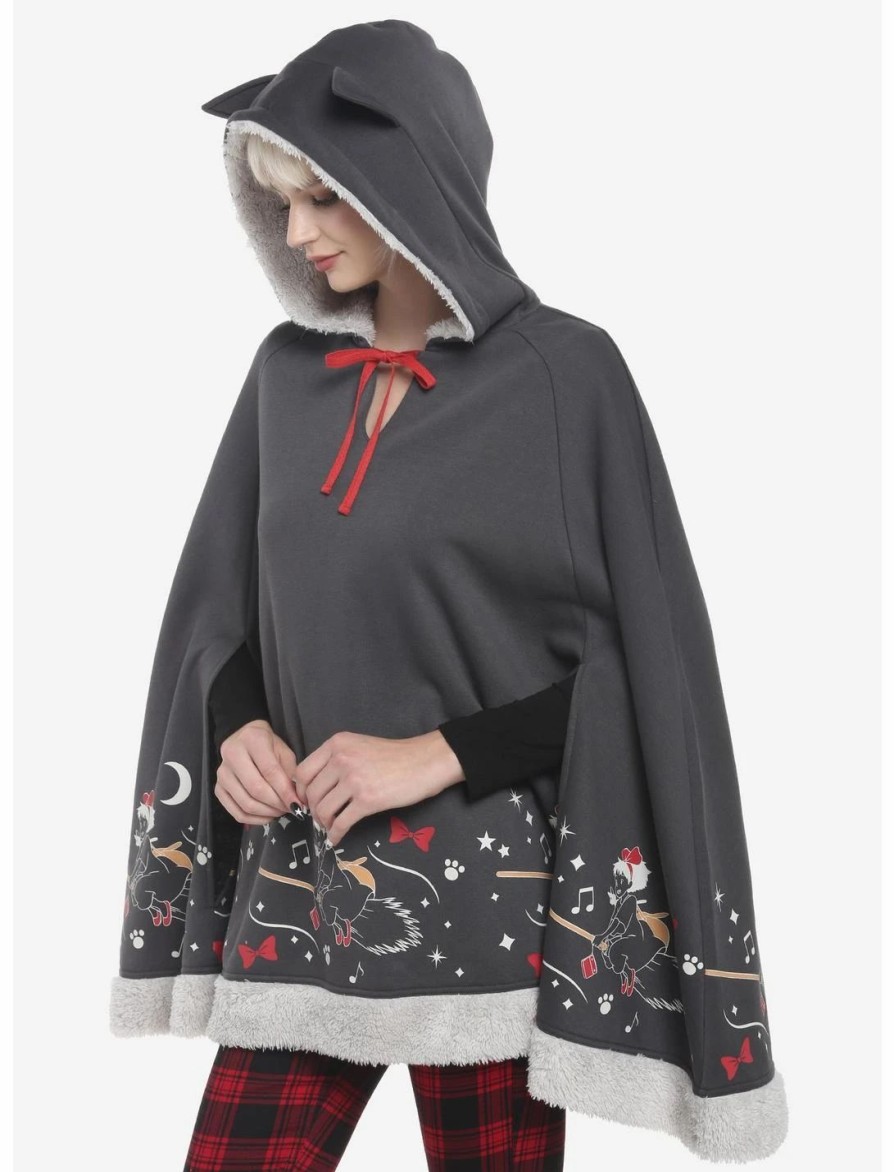 * Outerwear | Hunivers Her Universe Studio Ghibli Kiki'S Delivery Service Fuzzy Trim Poncho