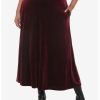 * Bottoms | Hunivers Burgundy Velvet Maxi Skirt Plus Size