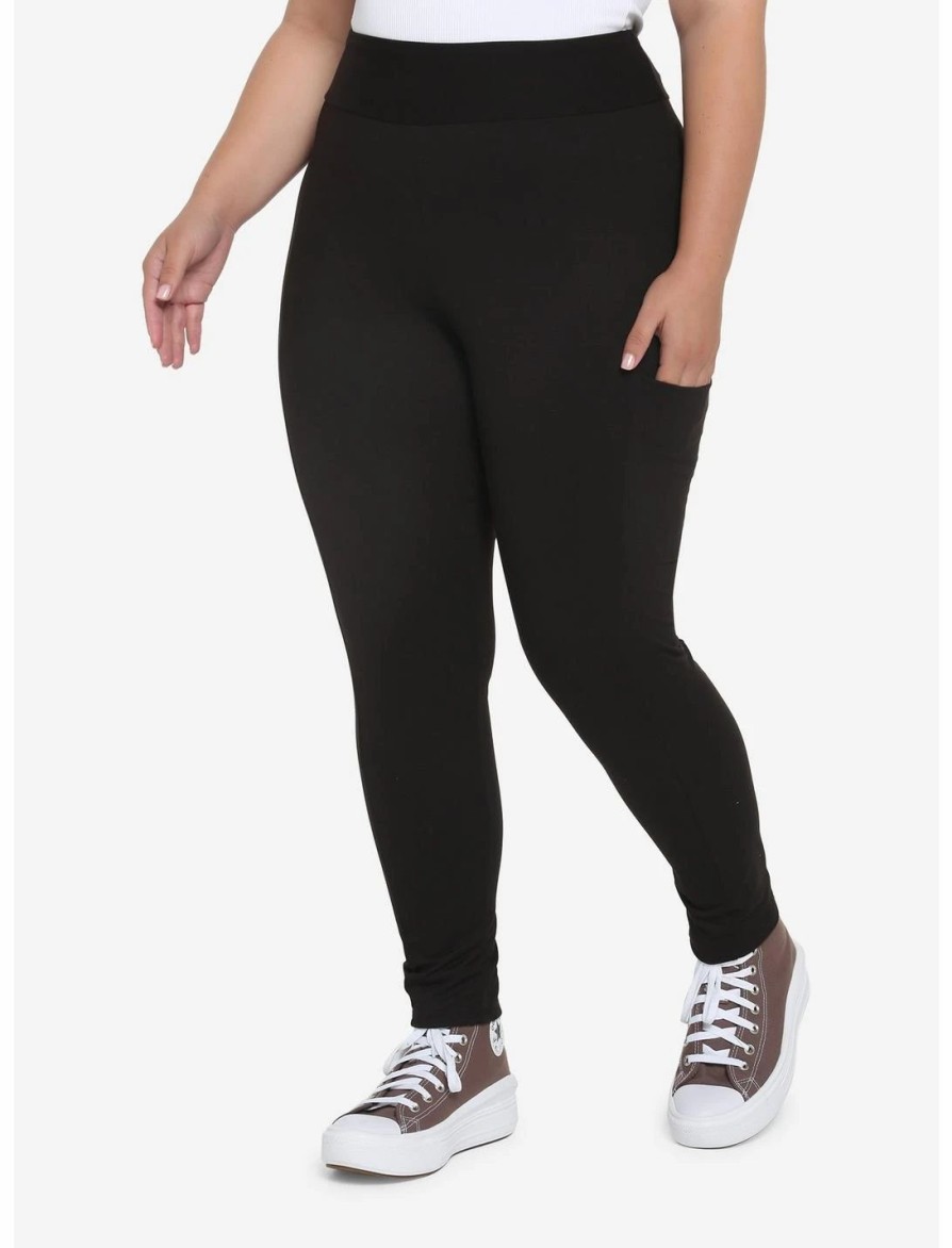 * Bottoms | Hunivers Black Leggings With Pocket Plus Size