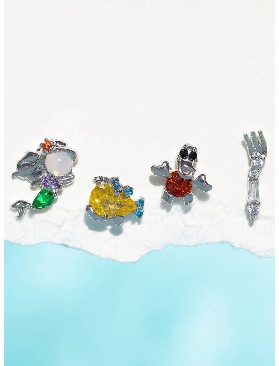 * Jewelry | Girlscrew Disney X Girls Crew The Little Mermaid Ariel & Friends Mismatch Earring Set