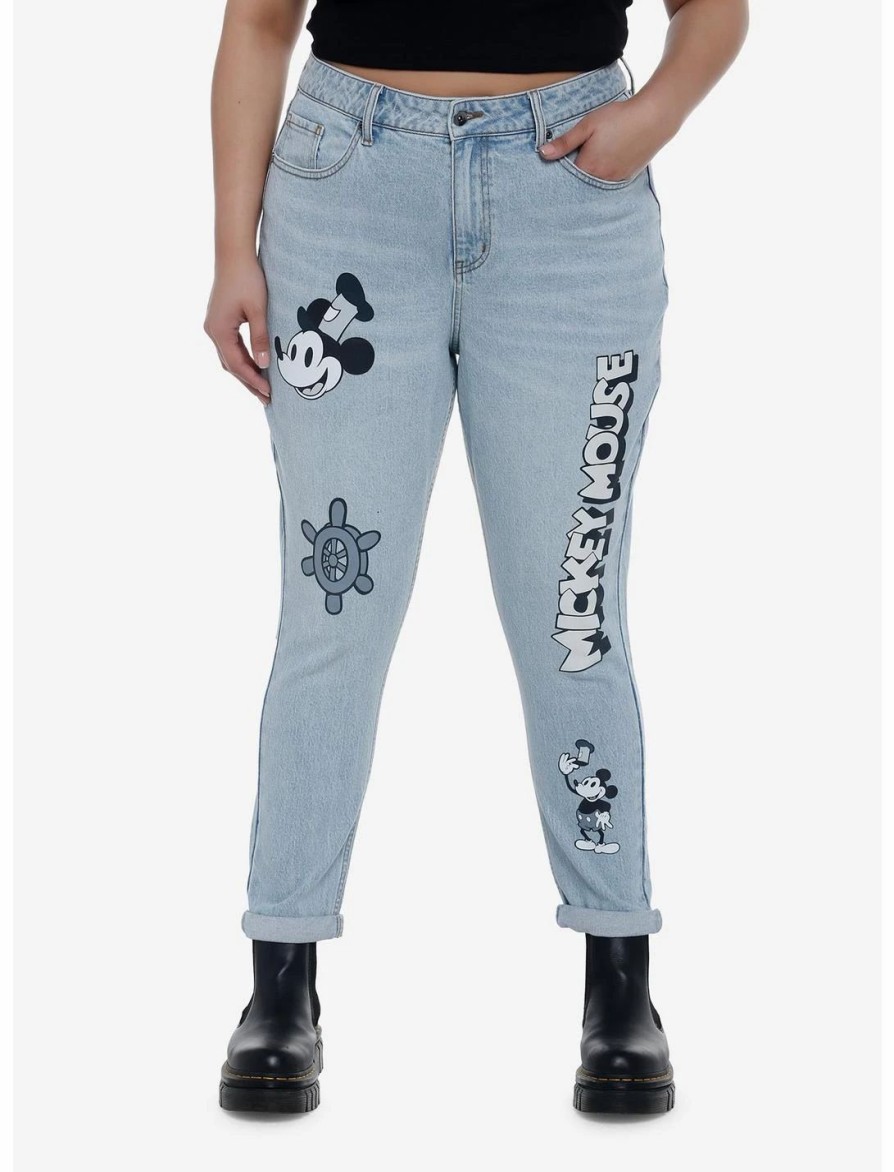 * Bottoms | Hunivers Disney Mickey Mouse Steamboat Willie Mom Jeans Plus Size