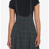 * Bottoms | Hunivers Green Plaid High-Waisted Suspender Skirt