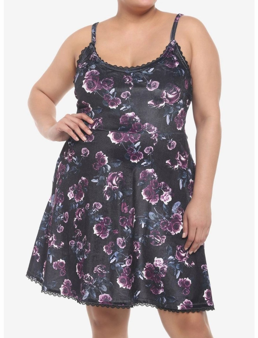 * Dresses | Hunivers Dark Rose Velvet Cami Dress Plus Size