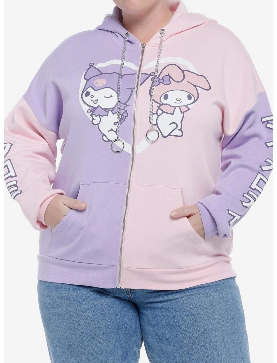 * Hoodies And Sweatshirts | Hunivers My Melody & Kuromi Pastel Split Hoodie Plus Size