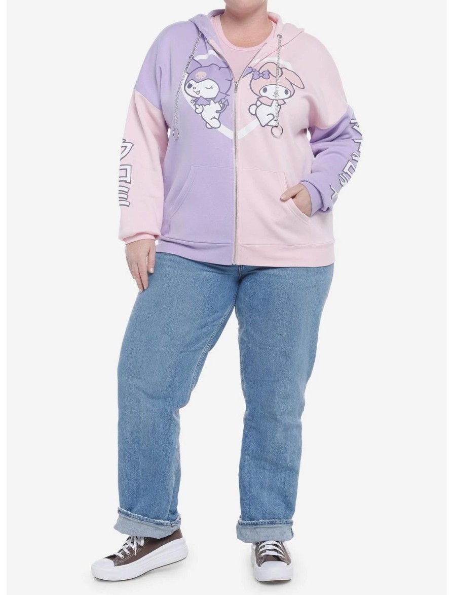 * Hoodies And Sweatshirts | Hunivers My Melody & Kuromi Pastel Split Hoodie Plus Size