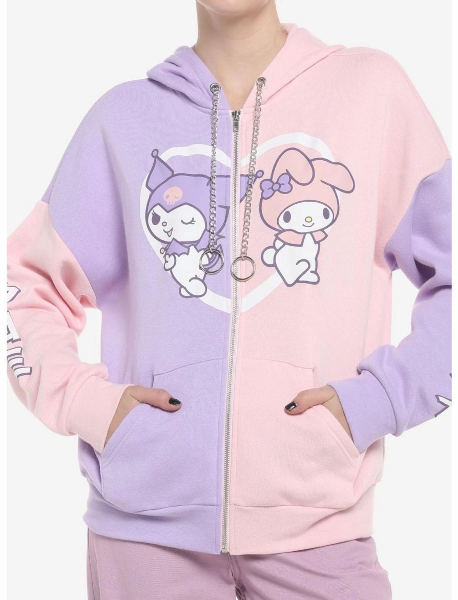 * Hoodies And Sweatshirts | Hunivers My Melody & Kuromi Pastel Split Hoodie